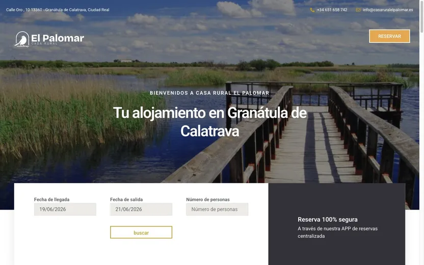 Página web de Casa Rural El Palomar (Turismo rural) diseñada por Karma Studio
