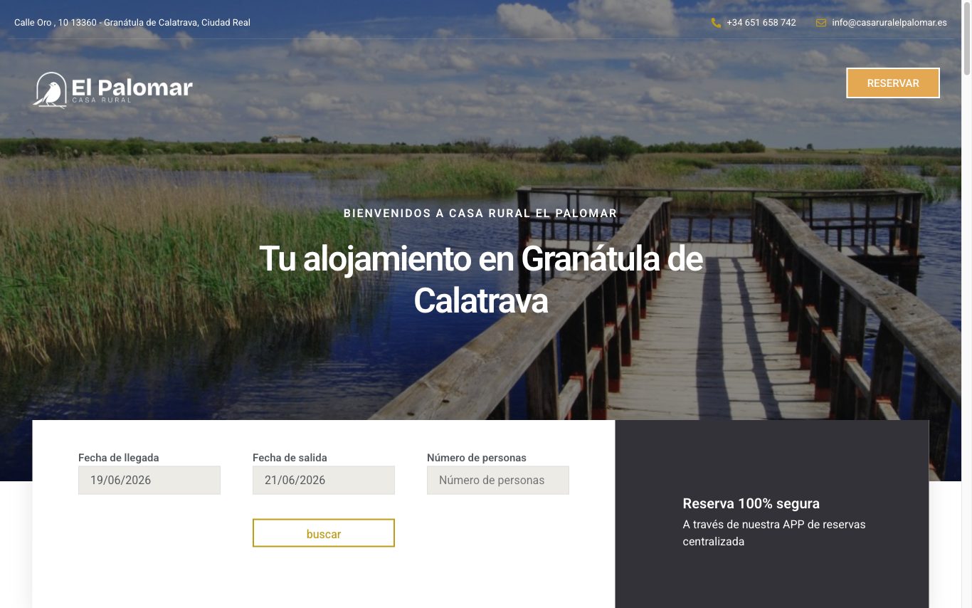 Página web de Casa Rural El Palomar (Turismo rural) diseñada por Karma Studio