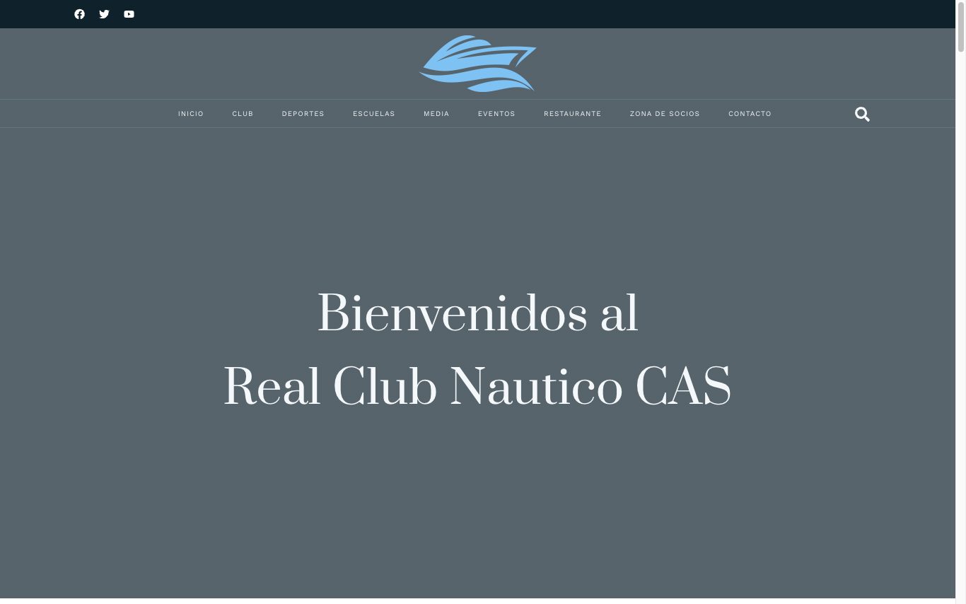 Página web de Real Club Náutico (Club deportivo) diseñada por Karma Studio