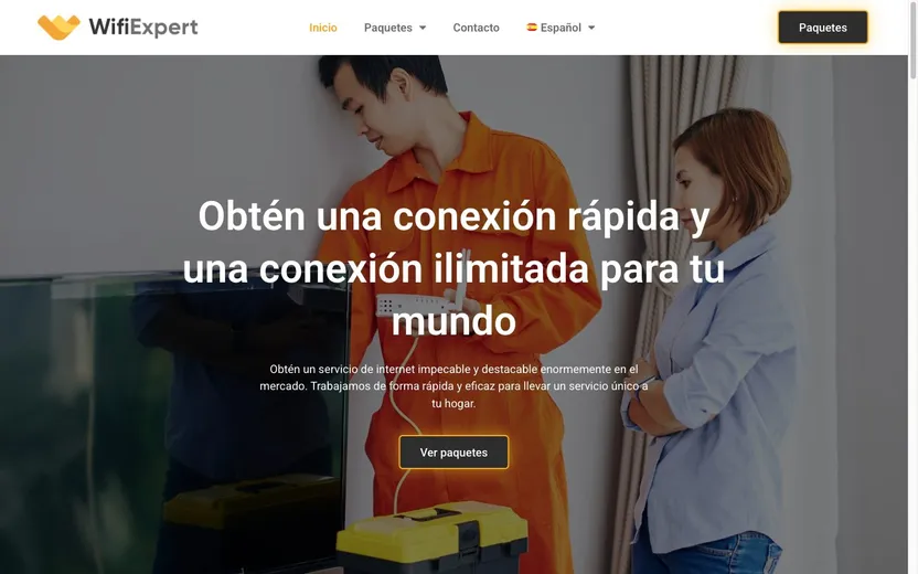 Página web de WifiExpert (Internet 4G/5G) diseñada por Karma Studio