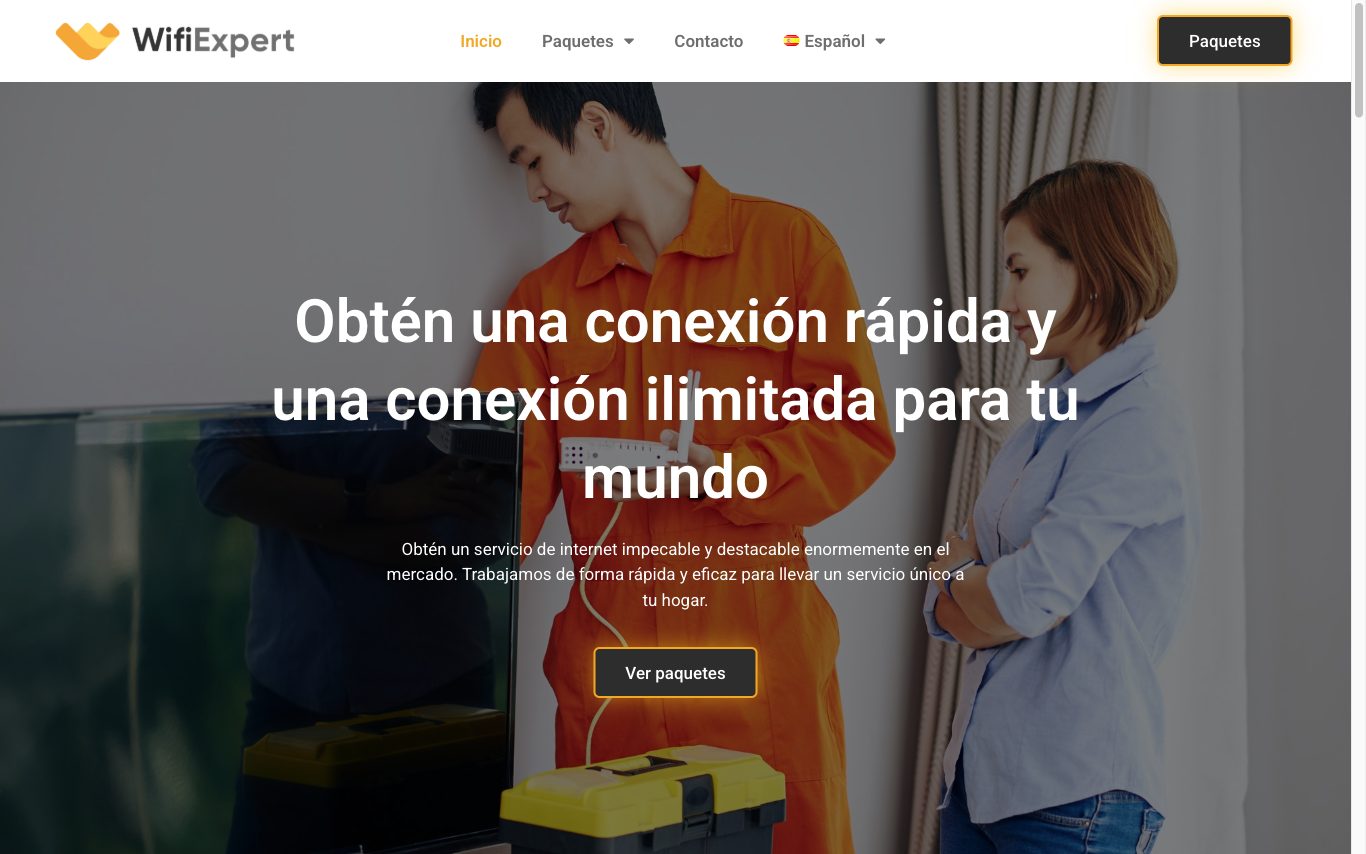 Página web de WifiExpert (Internet 4G/5G) diseñada por Karma Studio